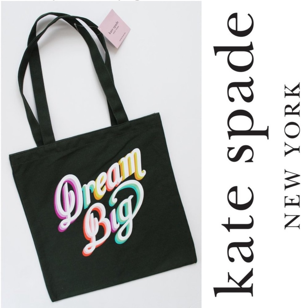 🆕 Kate Spade DREAM BIG Canvas Book Tote
